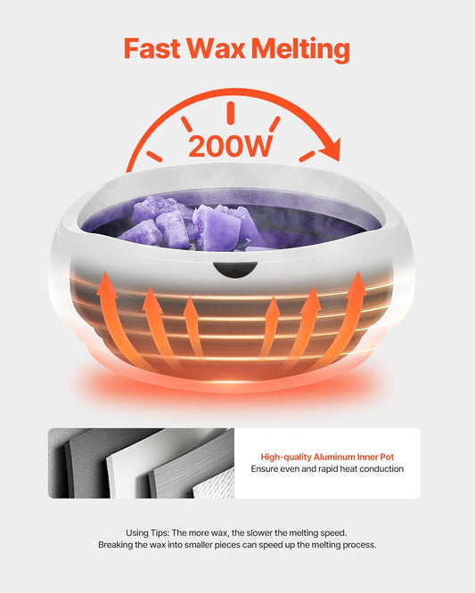 VEVOR Paraffin Wax Machine for Hands and Feet, 2000ML Professional Paraffin Wax Warmer, Low/High 2-Level Temperature Control Paraffin Bath Moisturizing Kit for Skin Hydration, Home Spa, Beauty Salons