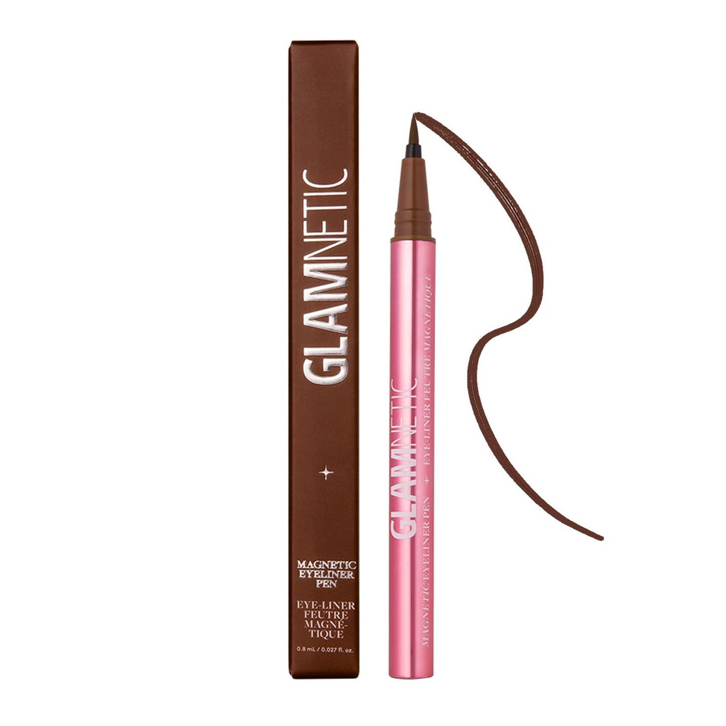 Glamnetic Felt Tip Magnetic Eyeliner Pen - Black 0.025 fl oz | Black Smudgeproof & Waterproof Eyeliner Pen, All-Day Hold for Magnetic Eyelashes, Quick-Drying, Paraben-Free