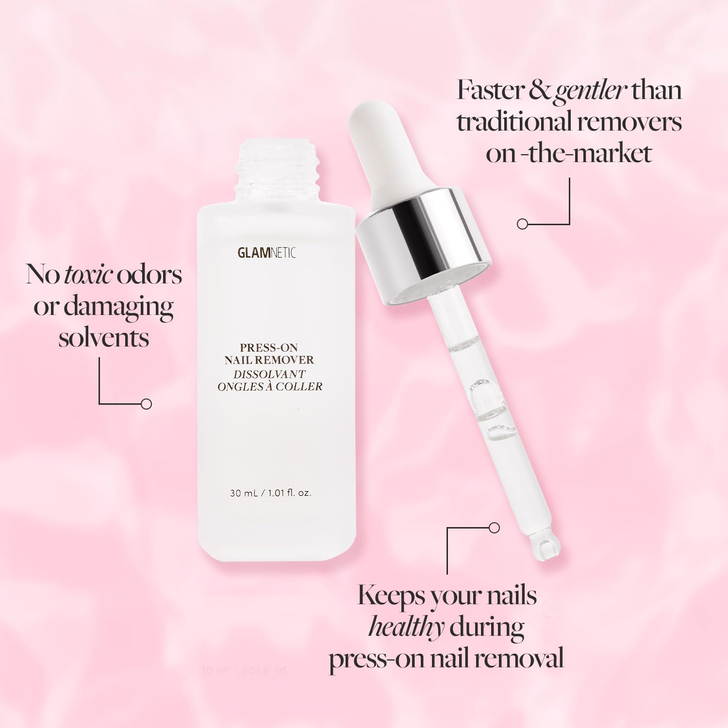 Glamnetic Press-On Nails - Maple Glaze | Super Strong Brush On Nail Glue & Press-On Nail Remover | Short Almond Nude Brown Neutral Nails with Glaze Finish | 15 Sizes - 30 Nail Kit with Glue and Remove