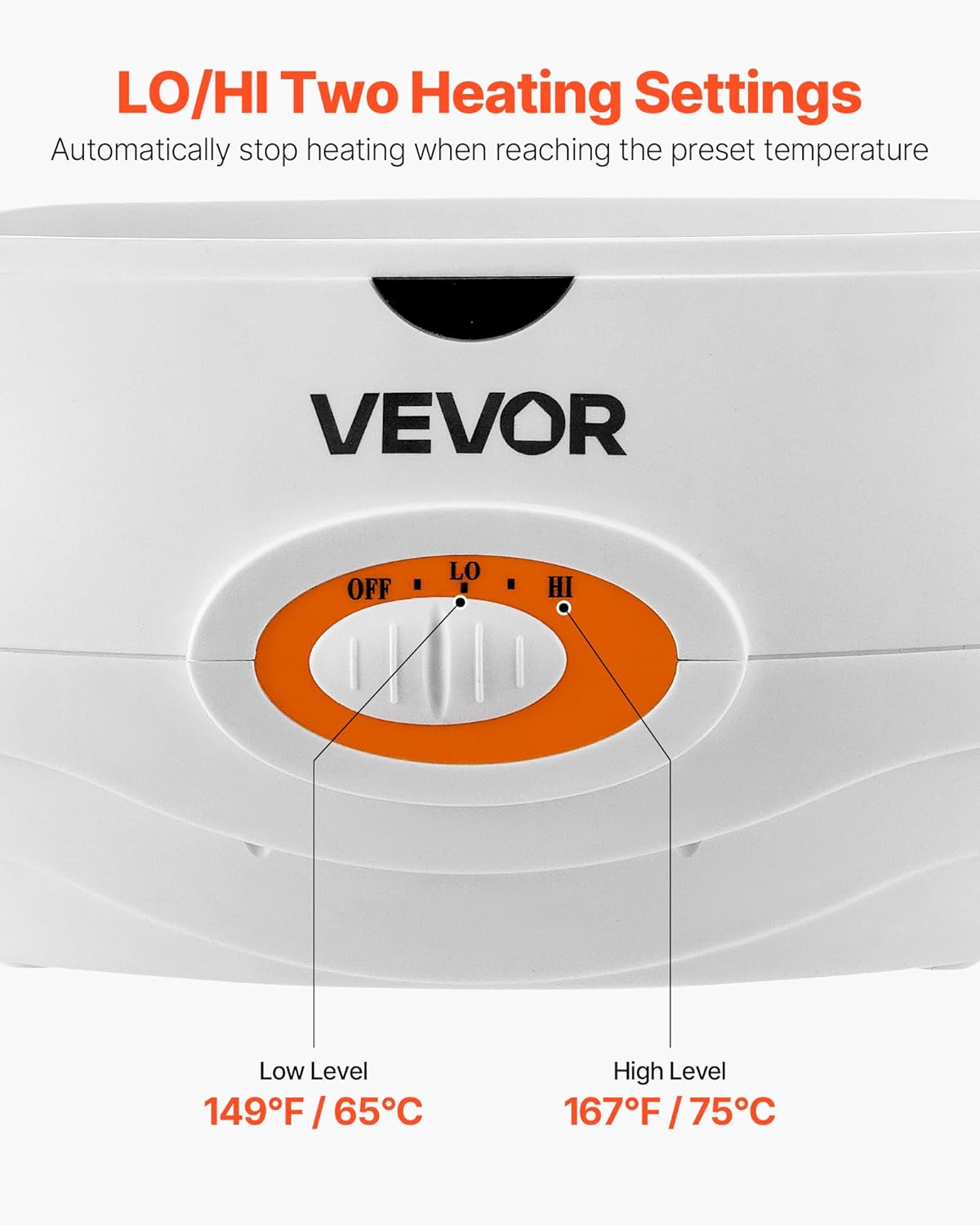 VEVOR Paraffin Wax Machine for Hands and Feet, 2000ML Professional Paraffin Wax Warmer, Low/High 2-Level Temperature Control Paraffin Bath Moisturizing Kit for Skin Hydration, Home Spa, Beauty Salons