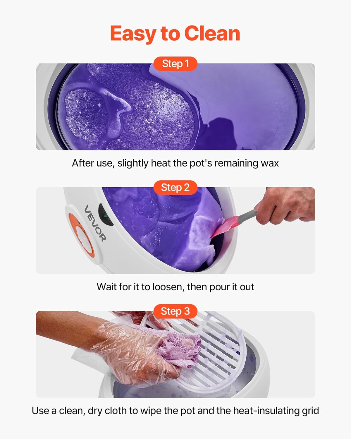 VEVOR Paraffin Wax Machine for Hands and Feet, 2000ML Professional Paraffin Wax Warmer, Low/High 2-Level Temperature Control Paraffin Bath Moisturizing Kit for Skin Hydration, Home Spa, Beauty Salons
