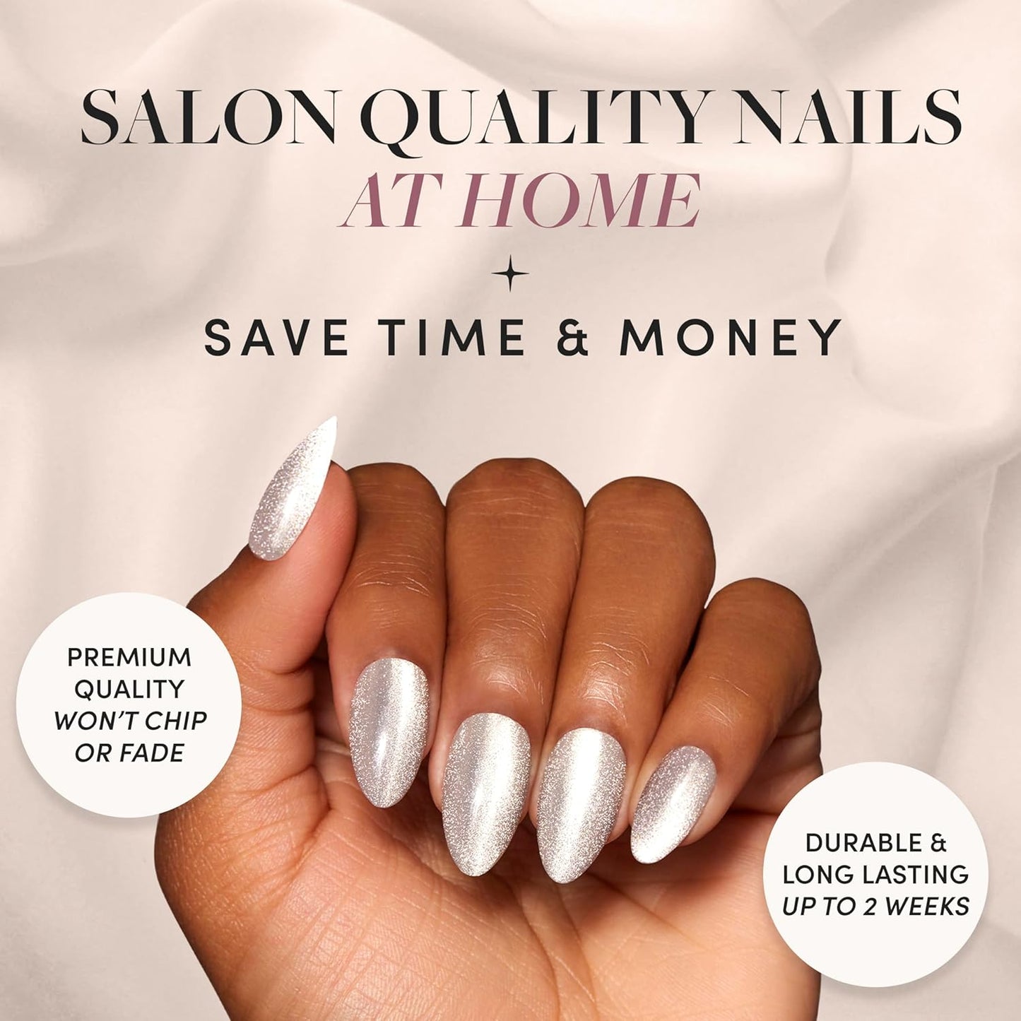 Glamnetic Press-On Nails Bundle - Sanded, Berry Maroon & Think Pink | Short Almond Nude Fake Nails with Raised Gold Shell Accents | Dark Red Round Fake Nails | Light Pastel Pink Oval Fake